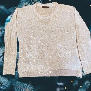 BELLDINI Crochet Sequence Sweater Sz S